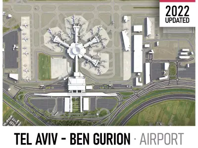 Ben Gurion Airport Low-poly 3D model