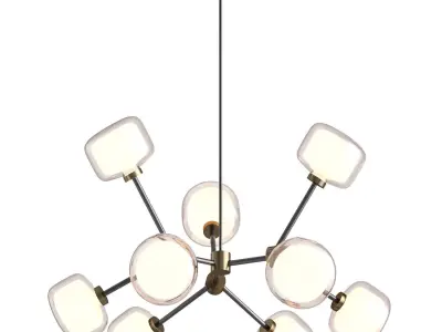 Nabila 9 Light Black Chandelier Low-poly 3D model