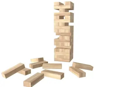 Tower blocks game wooden 3D model