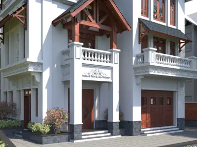 Villa house 1-Neoclassical architecture 3D model