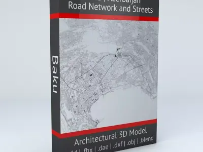 Baku Road Network and Streets 3D model