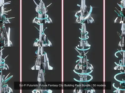 Sci-Fi Futuristic Future Fantasy City Building Pack Bundle
