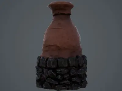 Fan art of primitive Furnace  Low-poly 3D model