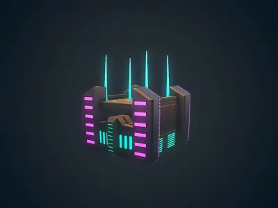 Sci-fi Building - 09 Low-poly 3D model