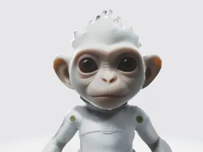 astronaut white monkey 3D model