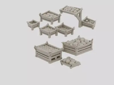 Fantasy Market Fruit Stall for 3D print 3D model