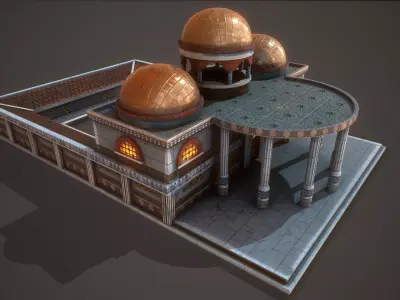 Ancient Roman Bath Low-poly 3D model