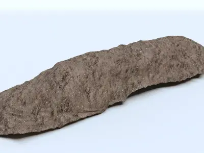 Landscape Terrain Outcrop of Soil or Dirt and Rock Low-poly 3D model