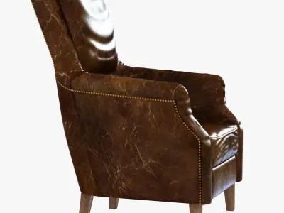 Chelsea Classic Man Room Distressed Cigar Leather Arm Chair 3D model