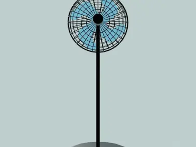 Ventilador de piso Free low-poly 3D model