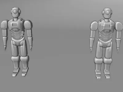 Sentinel-01 Modular SciFi Robot Rigged Textured Low-poly 3D model
