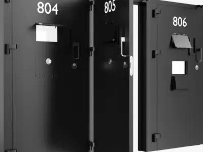Prison Cell Security Door Steel Black 3D model