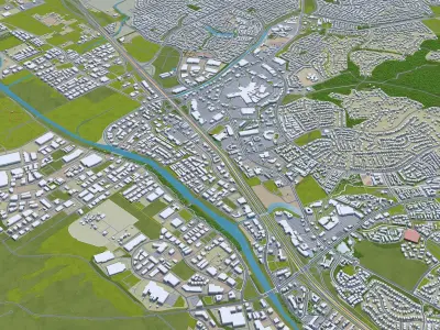 Temecula California USA 20km Low-poly 3D model