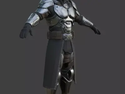 Futuristic Sci-Fi Armored Soldier 3D Model Low-poly 3D model