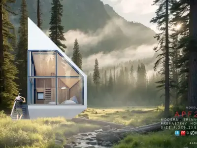 APF25  Modern Triangle Prefab Tiny House 3D Model   3D model