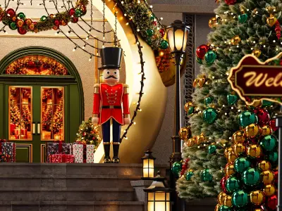 Magical Christmas Ornament Entrance 3D model