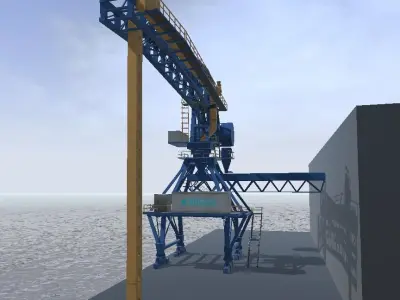 Buhler ship loader 3d low-poly model Low-poly 3D model