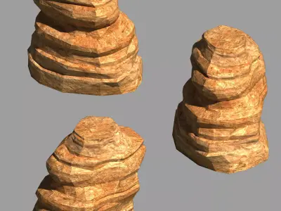 Desert - Mountain - Wind Stone 03 3D model