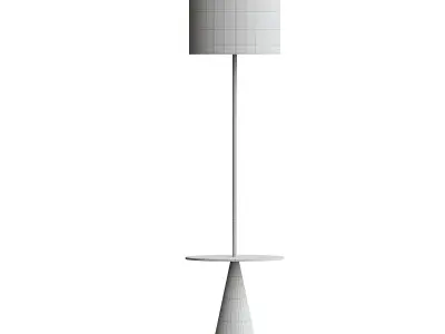  Modern Floor Lamp with Table Brass - Threshold 3D model