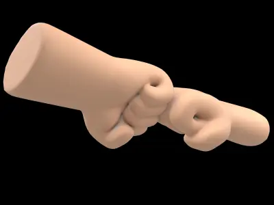 Fist Bump Icon v1 003 Low-poly 3D model