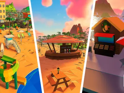 Islandville Resort Low-poly 3D model