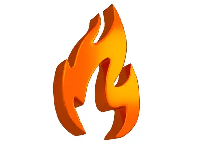 Fire Symbol v3 010 Low-poly 3D model