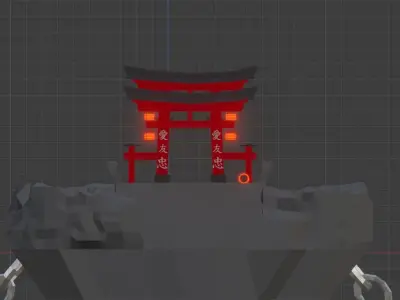 The Gates to the unknown worlds Low-poly 3D model