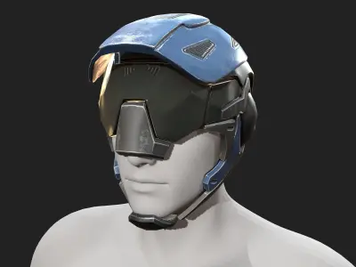 Helmet scifi ver 19 Low-poly 3D model