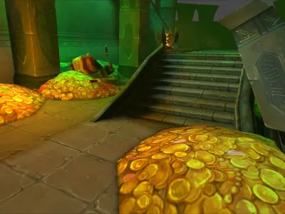 Fantasy Chess RPG Environment - Gold Dungeon Low-poly 3D model