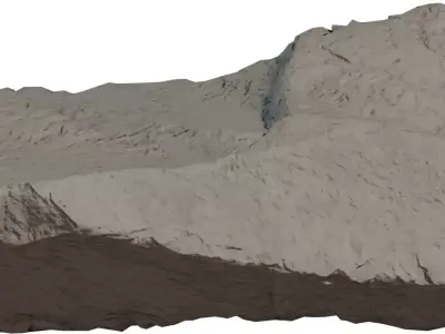 High Resolution Cliff Rock Chunk Low-poly 3D model