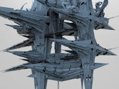 Angelic Sci fi Star City Towers huge 2  3D model