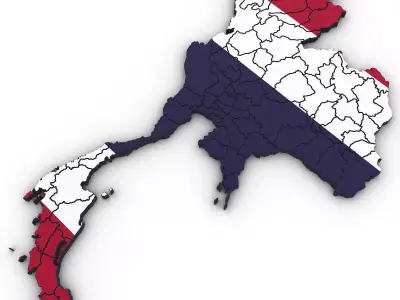 3d Political Map of Thailand 3D model