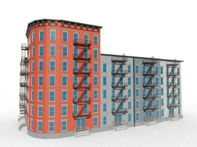 City appartment Low-poly 3D model