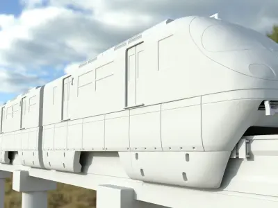 MonoRail loco train metro Palm Jumeirah Monorail Dubai  Low-poly 3D model