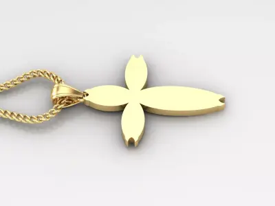 Light Gold 18K Cross Pendant 1CP082 3D print model
