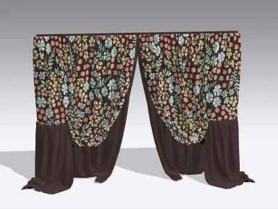 Curtain Low-poly 3D model