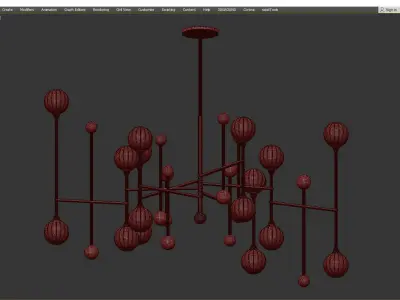 Majorette Linear Chandelier Low-poly 3D model
