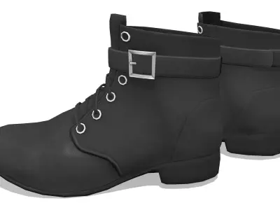 Biker Boots Low-poly 3D model