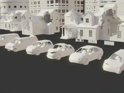 Post Apocalyptic City Asset Pack Low-poly 3D model