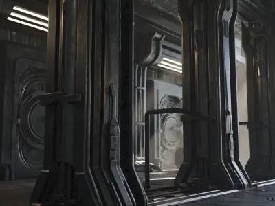 The Industrial Sci-Fi Corridor 3D model