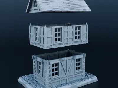 Medieval house 3D print model
