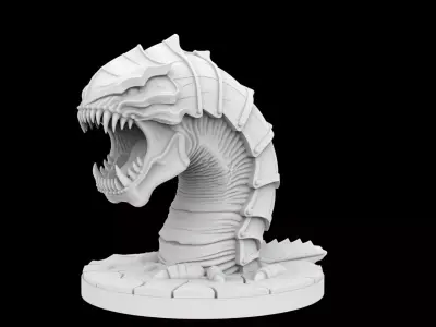 Monstrous Sandworm Statue 3d Print Model 3D print model