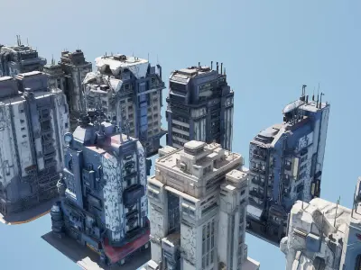 futuristic architecture set f 7 01 3D model