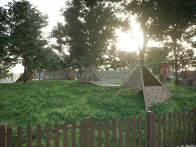Playground school outdoor activity area 3D model