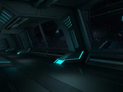 Sci Fi Corridor 3D model 41
