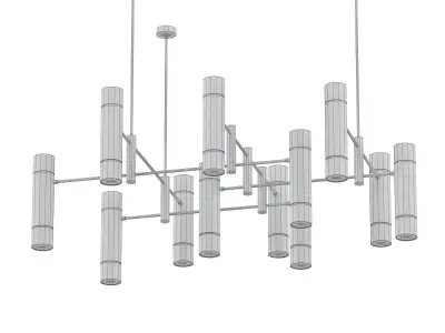 SL025 modern chandelier in brass 3D model