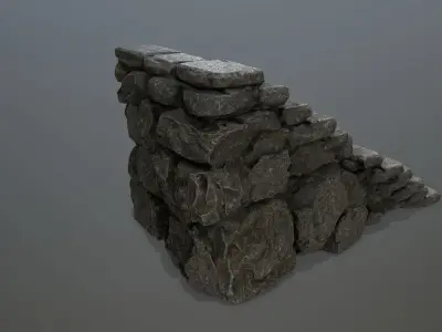 stairs stack of bricks Low-poly 3D model