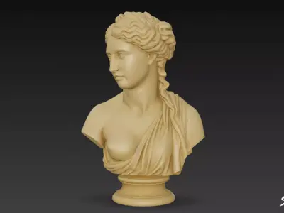 Greek Goddess Aphrodite Bust Low-poly 3D model