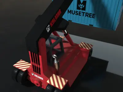 Kalmar forklift truck with container Low-poly 3D model