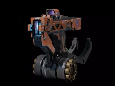 concept  gun Low-poly 3D model